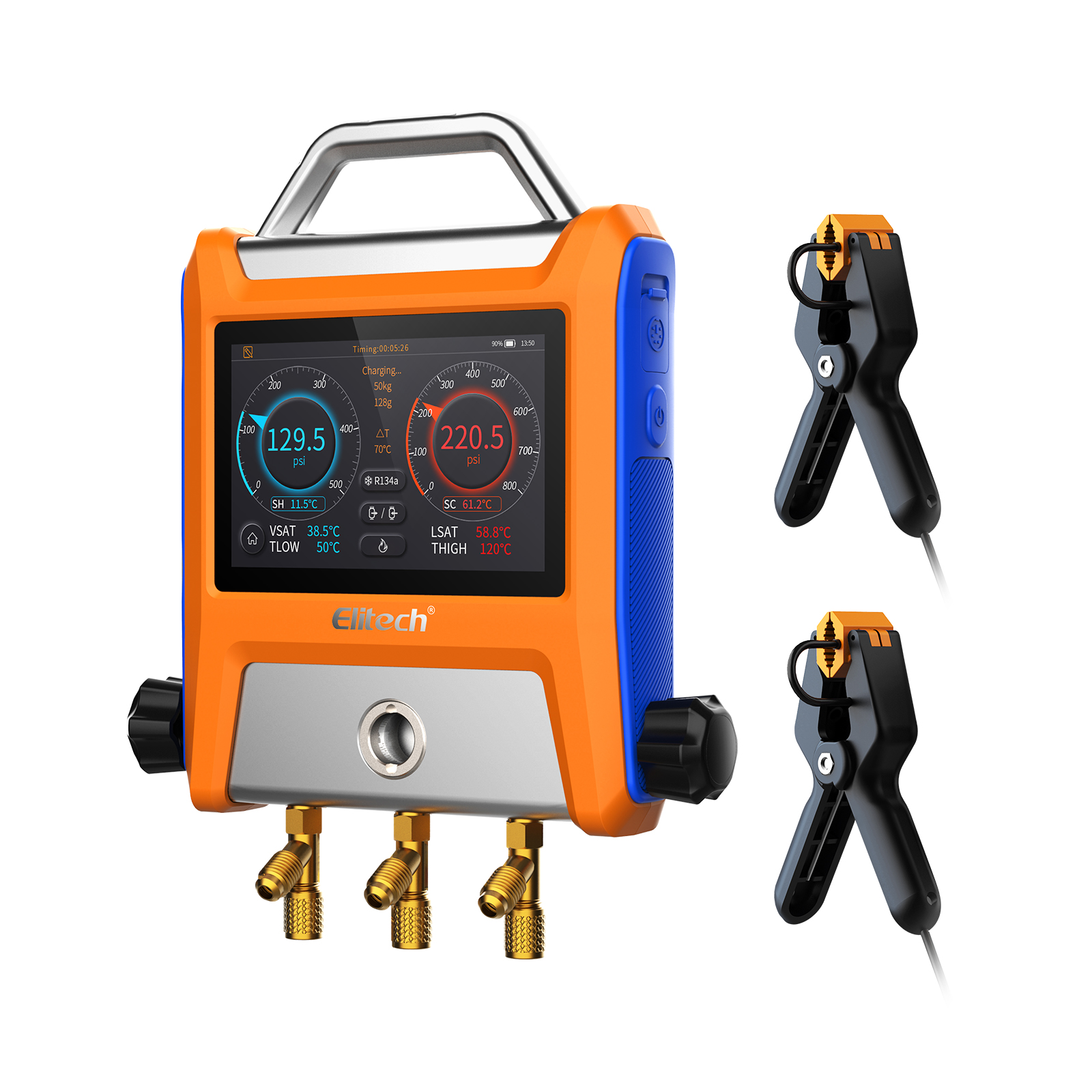 精創EMG-20V智能HVAC數字歧管儀三端口帶真空傳感器溫度計夾